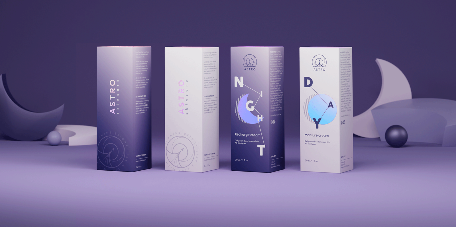 Space inspired cosmetic packaging design