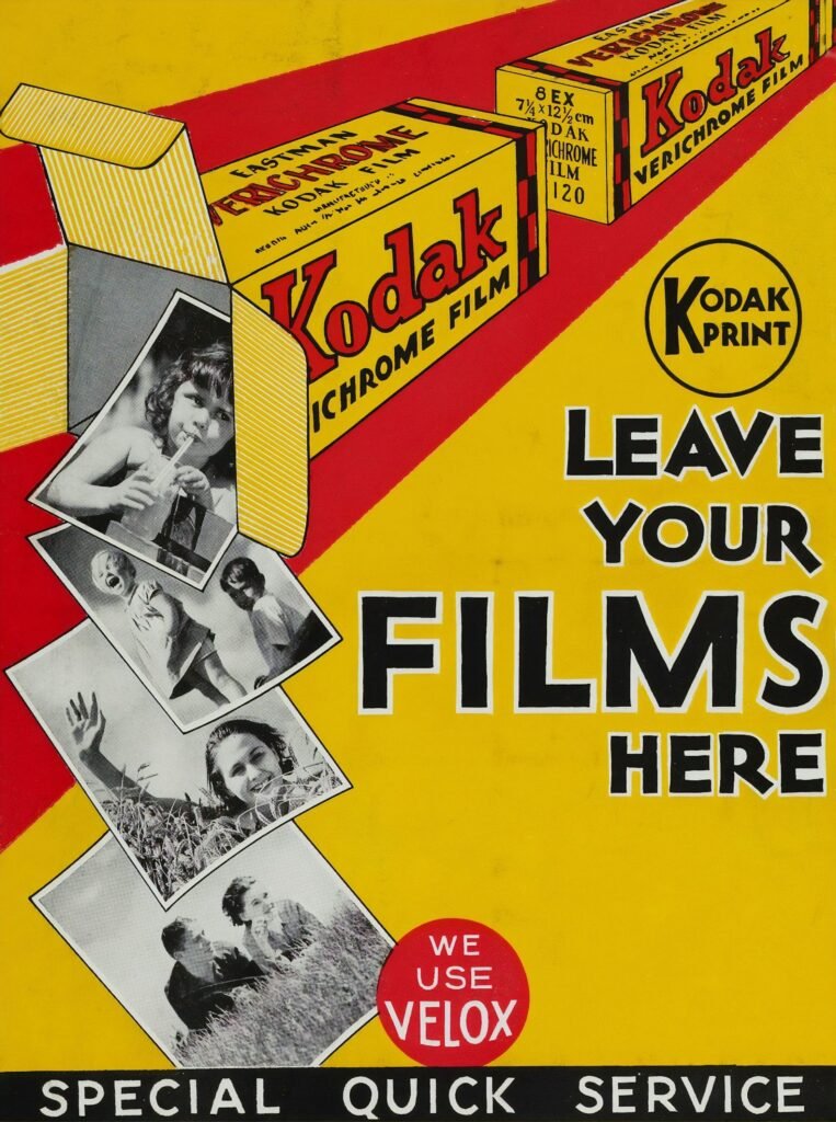Werbeplakat von Produkten von dem ehemaligen Brand Leader Kodak